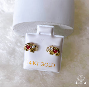 Small 14k Elephant Gold Earrings